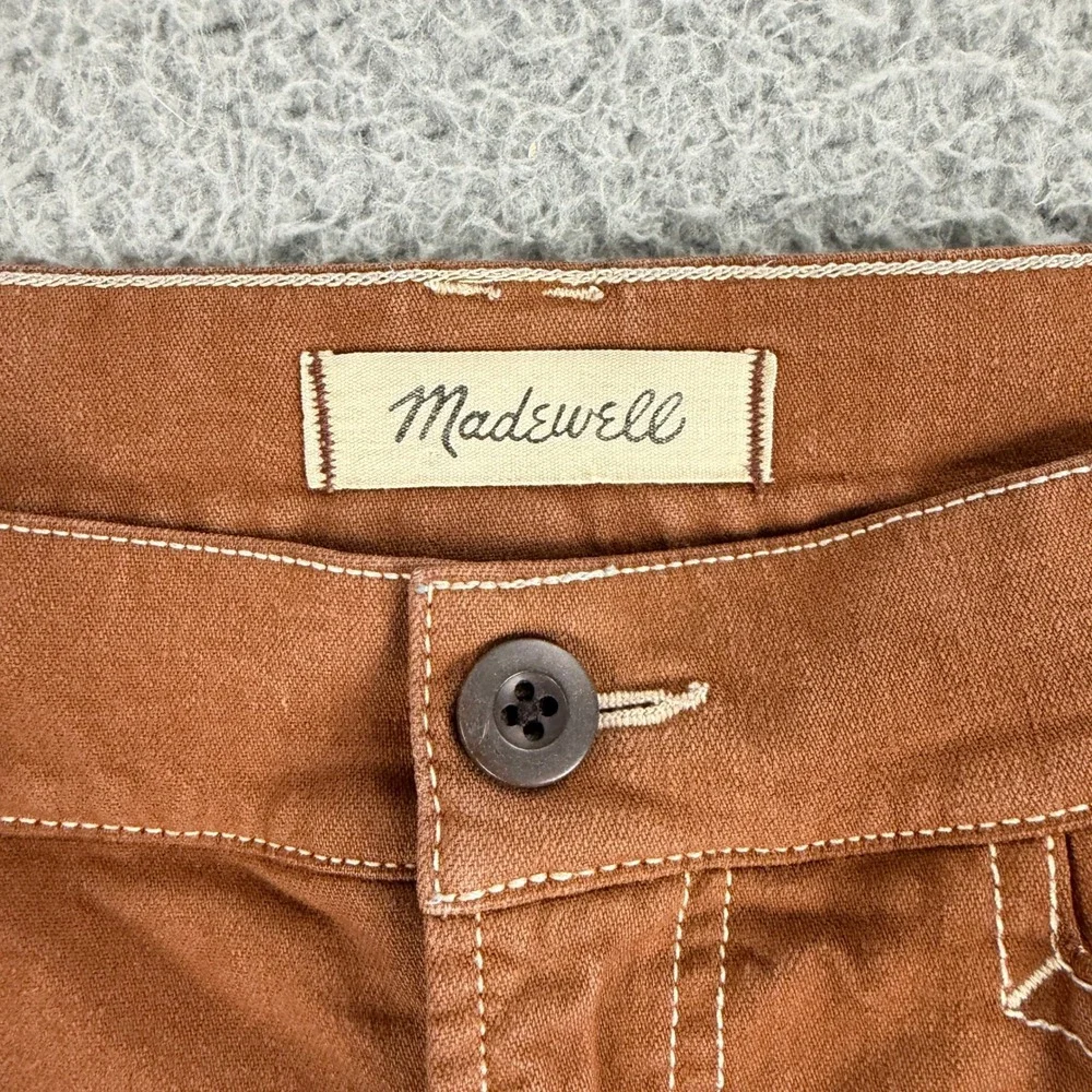 Madewell Emmett Wide-Leg Pants Women 26 Brown Contrast Stitch High Rise Crop - Picture 11 of 15